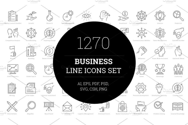1270 Business Line Icons
