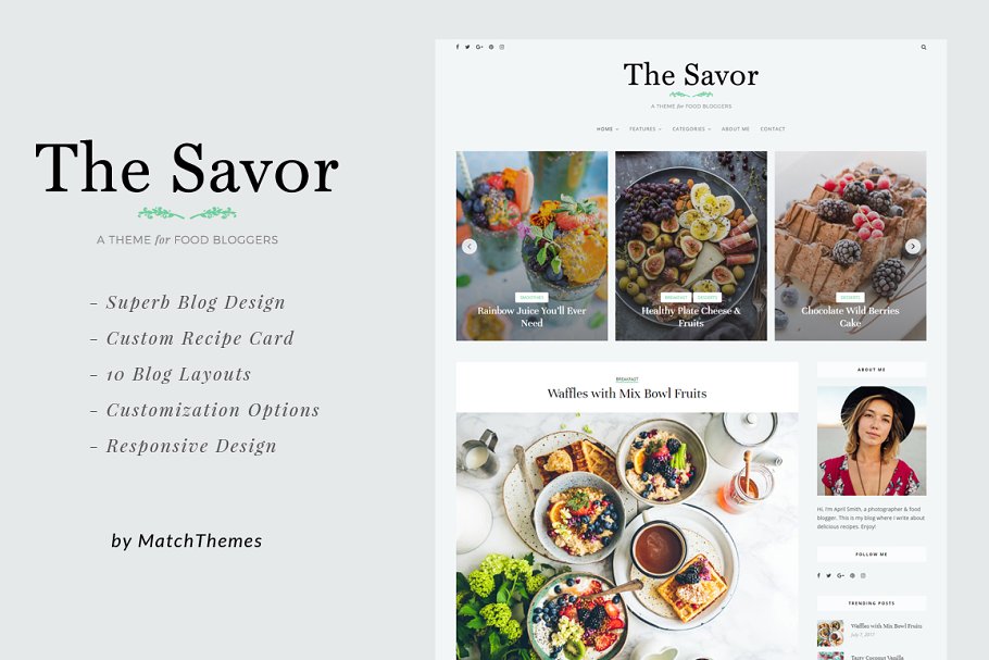 Savor Food Bloggers WordPress Theme